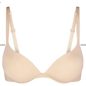SKIMS Ultimate Push Up Plunge Bra 32DD Sand. See photos to spot wash